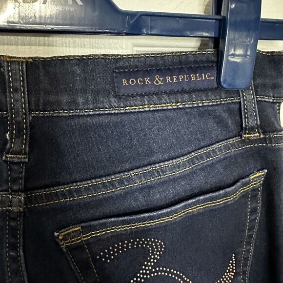 ROCK & REPUBLIC Berlin Jeans Dark Wash Pockets 30x29 Size 10 Skinny - Picture 6 of 12